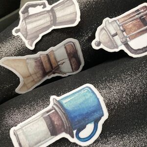 Watercolor coffee vinyl stickers